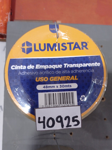 Cinta Embalar Transparente 30m Lumistar7591996040925