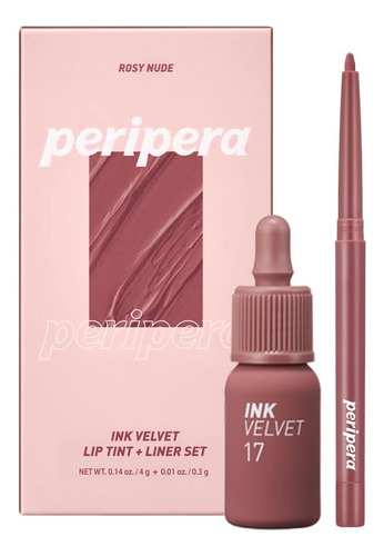 Peripera Liner Kit (rosy Nude) - Colores De Labios Duraderos