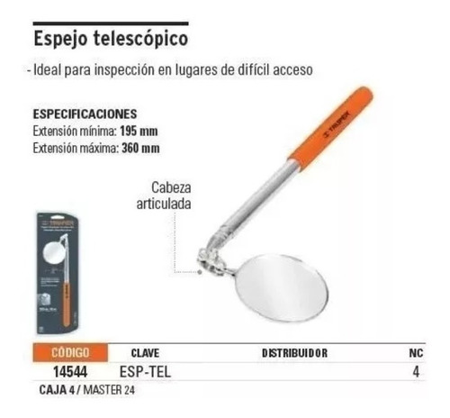 Espejo Telescópico De Inspección Articulado Truper