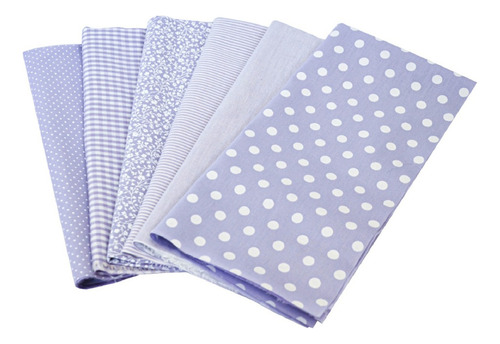 Set 6 Telas Algodón Diferentes Diseños 50x50cm C/u Lila