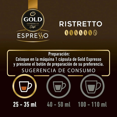 Pack 120 Capsulas Cafe En Grano Espresso Gold Ristretto