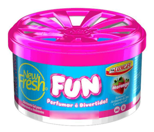 Aromatizador Ambiente E Carro New Fresh Gel Fun Morango