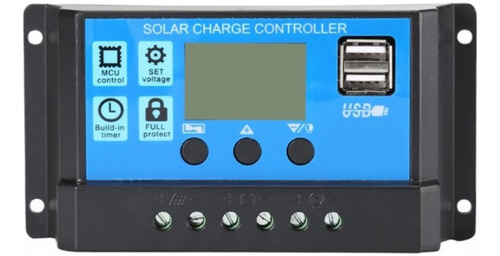 Controlador De Carga Solar Batería 20a 12v/24v Dual Usb