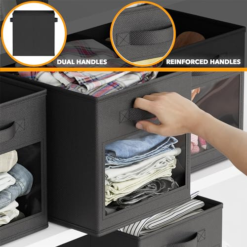 Cubos De Almacenamiento Con Ventanas 11 Pulgadas Juego De 6