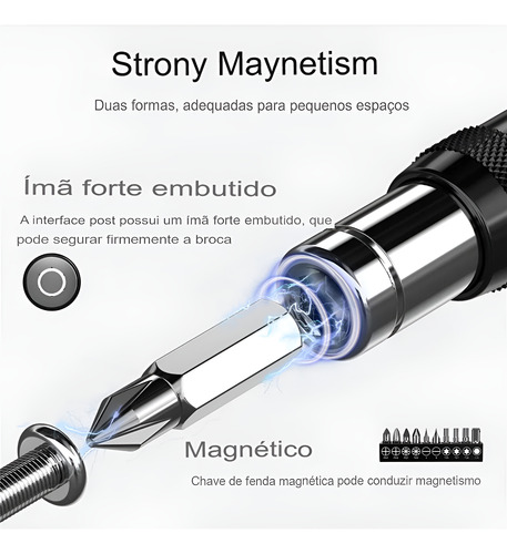 Extensor Ângulo Flexível Magnético Brocas Bits Parafusadeira