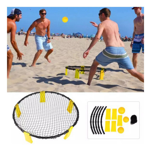 Spike Volleyball Battle Ball En La Red En Un Parque, Playa,