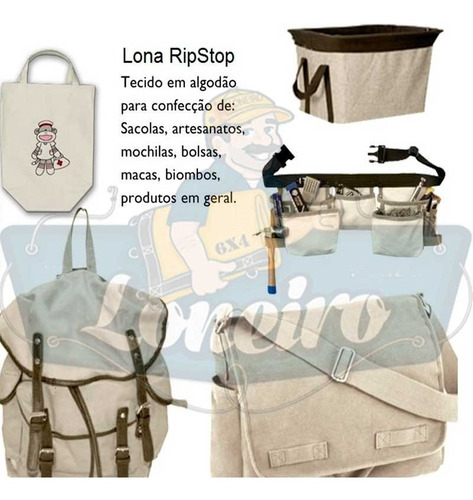 Imagem 7 de 7 de Lona Encerado 10 Metro Tecido Ripstop Confecção Bolsa Malote