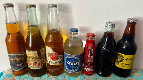 Lote 7 Botellas Refresco Coca Cola Catemaco Vintage De Época