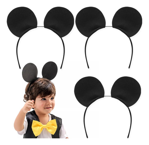 Kit 10 Tiaras Mickey Mouse Arquinho Orelhas Carnaval Festa Cor Preto