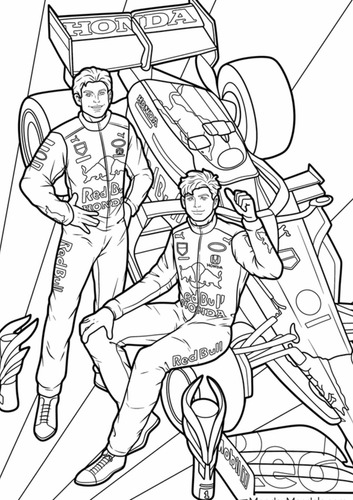 Imprimible Fórmula 1 Para Colorear Colapinto Verstappen