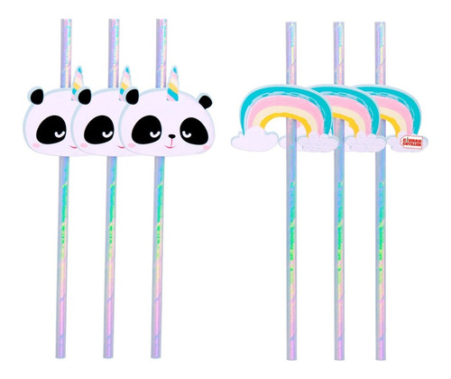 Sorbetes Polipapel Oso Panda Arcoiris X 6 - Ciudad Cotillón Color Plateado