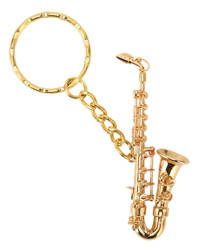 Lindo Llavero Colgante De Saxofón Portátil Divertido De Lató