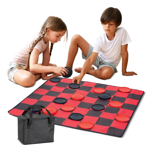 Bundaloo Juego De Mesa De Damas Gigantes 3 En 1 Tic Tac Toe 