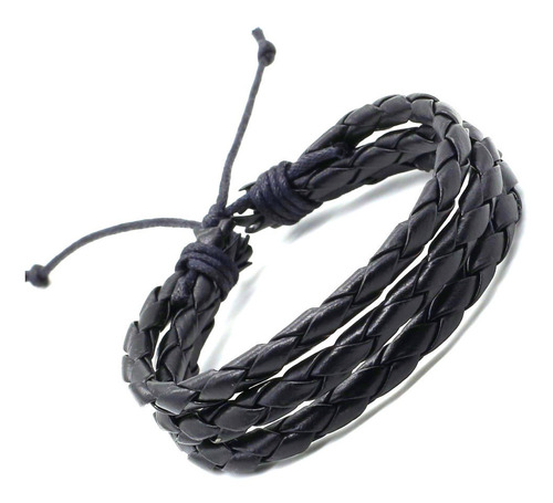 Pulsera En Cuero Trenzada Manilla Hombre Mujer Ajustables 