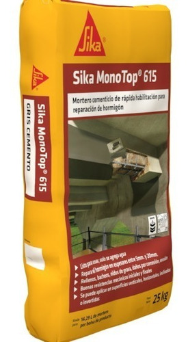Sika Monotop 615 X 25 Kg Reparación Estructuras De Hormigón
