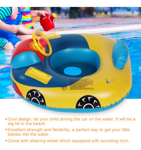 Coche Inflable For Bebés Y Niños Pequeños, Con Asiento Flot