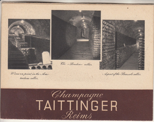 Vino Champagne Taittinger Reims Antiguo Folleto Vintage Raro