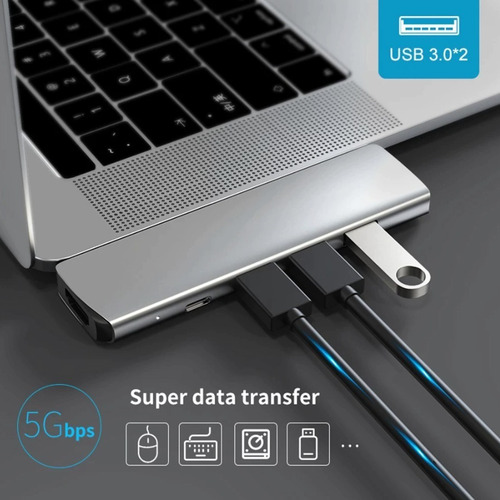 Adaptador Hub Usb Tipo C 7 En 1 Macbook Pro/air