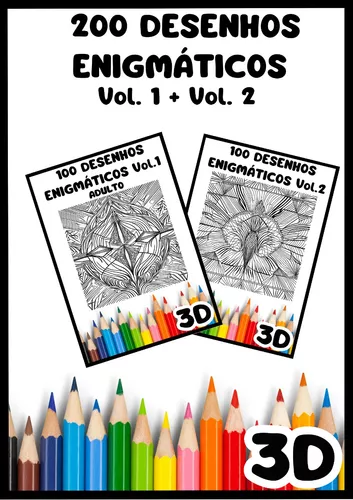 Caderno 200 Desenhos para Colorir para Adulto Arteterapia em Folha A4 - 2  Desenhos por Folha - Encadernado