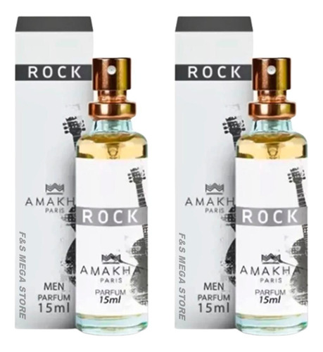 Kit 2 Perfume Rock Masculino Amakha Paris Bolso Ou Bolsa