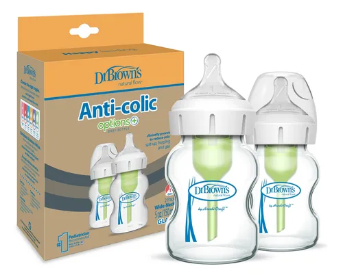 Pack 2 Mamaderas De Vidrio Dr. Brown's 150ml Boca Ancha