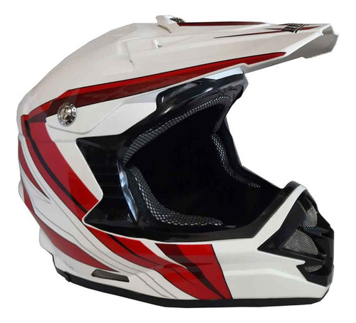 Casco Cross Rush Negro Con Diseño V. Colores - Gkmotos.uy