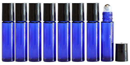Botellas Enrollables De Vidrio Azul Cobalto (8 Unidades) Con