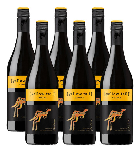 Kit Com 06 Unid Vinho Yellow Tail Syrah - Shiraz 750 Ml
