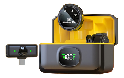 Microfone De Lapela Profissional Sem Fio Com Capa De Carrega