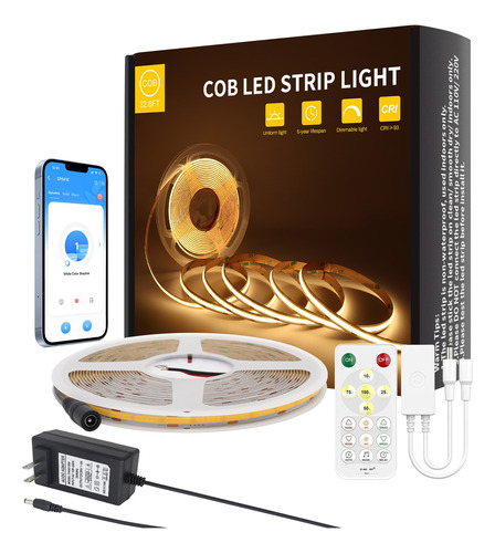 Kit De Tiras De Luces Led Cob De 10 M Con Control De Aplicac