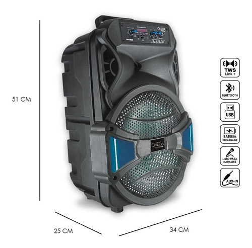 Bocina 12 Pulgadas Bluetooth Audio Con Microfono - Steelpro Color Negro