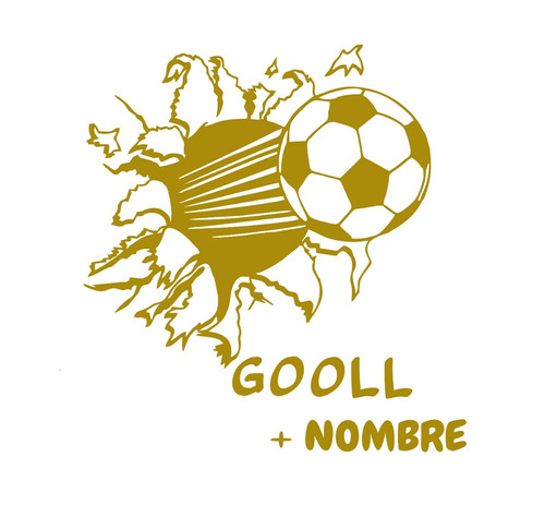 Vinilo Decorativo Pared Futbol Gol Rompe Pared Con Nombre