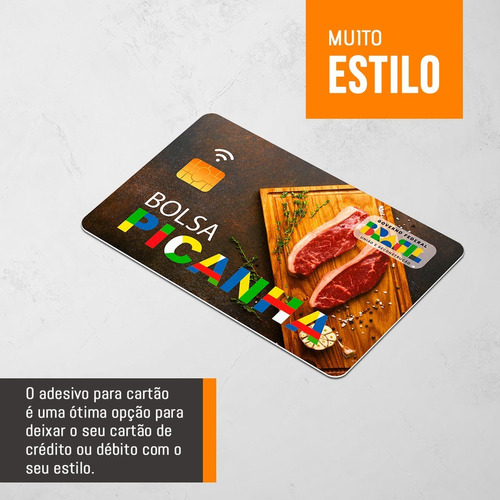 Adesivo De Picanha Para Cartão Bolsa Do Governo Envio Rápido