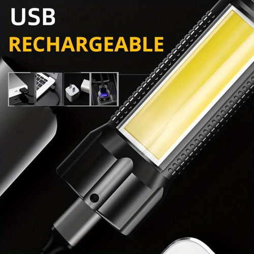 Linterna Portátil Led Para Exteriores Multifunción Cob Con T