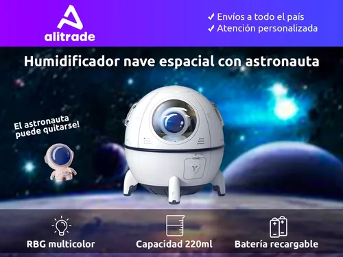 Humidificador Difusor Aromatizador Recargable Inalambrico Usb Luz Rgb Nave  Astronauta Alitrade Color Blanco