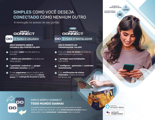 Motor Portão Rossi Basculante Nano Wifi App 1,40m 350kg