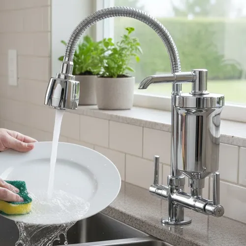 Torneira Com Filtro Gourmet Luxo Bancada Mesa Gourmet 2 jatos Cro...