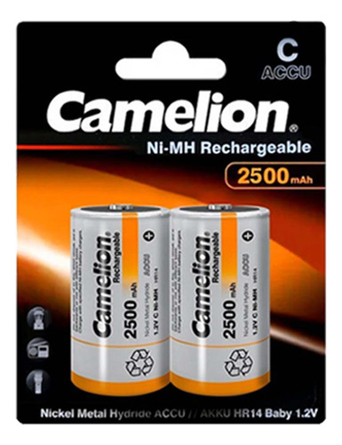 Pila C Recargable Camelion De 2500mah X 2 Unid.