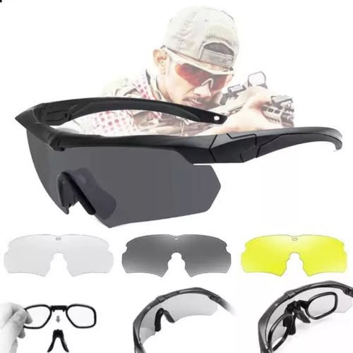 Lentes Tácticas Militares Airsoft Tiro Micas Intercambiables