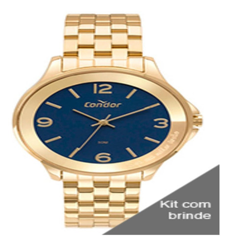 Relógio Condor Feminino Dourado Kit Copc21jcj/k4a
