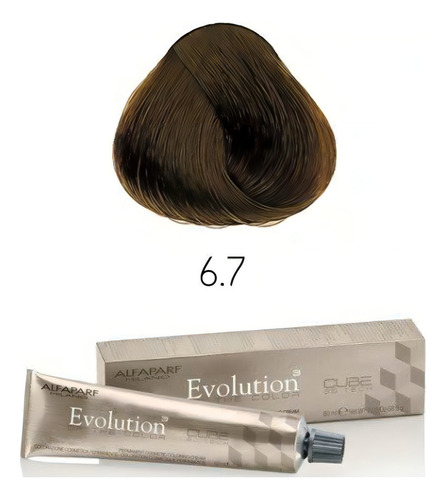 Kit 6 Tintas Alfaparf Evolution - Elija El Color Tono 6.7 Rubio oscuro mate