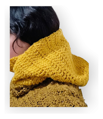 Cuello Capucha Gorro Balaclava Tejido Crochet Lana Mujer Maiz Tejido Único