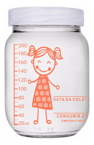 10 Potes De Vidro Armazenar Leite Materno, Graduação 200ml