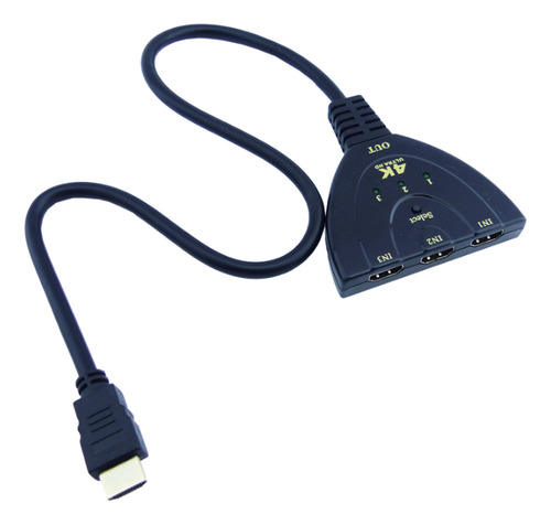 Selector Hdmi 3 Entradas 1 Salida 4k Con Luz Led