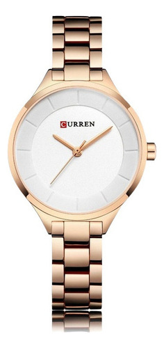 Reloj De Cuarzo Impermeable Simple Curren 9015 Para Mujer