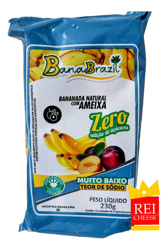 5 Bananadas Nutryllack Natural Com Ameixa Diet Zero Açúcar