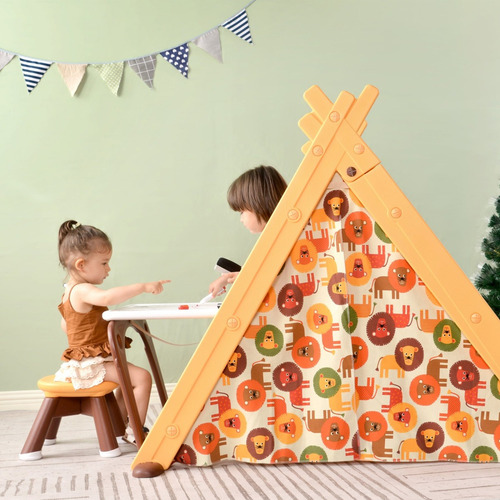 Tienda Teepee 4 En 1 - Caballete, Escritorio, Escalador Kidz