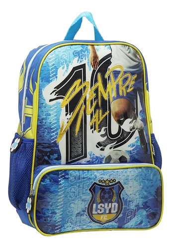 Mochila Espalda Nene Fútbol Argentina 16 Pulgadas Lsyd Color Celeste Diseño De La Tela Liso