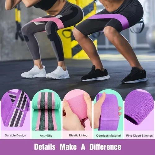 Imagen 8 de 9 de Bandas De Ejercicio Cadera Con Resistência,3 Pcs