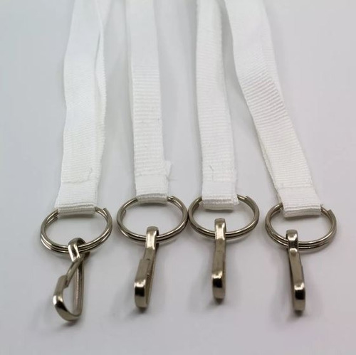 Imagen 2 de 5 de Cintas Llaveros Lisas 10mm Colores Porta Credencial Mosqueton Simple X 50u